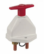 Single pole main battery switch  with auxiliary circuit "SM" - fixed handle (white epoxy coating)