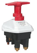 Double pole battery switch with auxiliary circuit "D+" (white epoxy coating)"