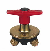 Single pole battery switch - red handle and black cap 